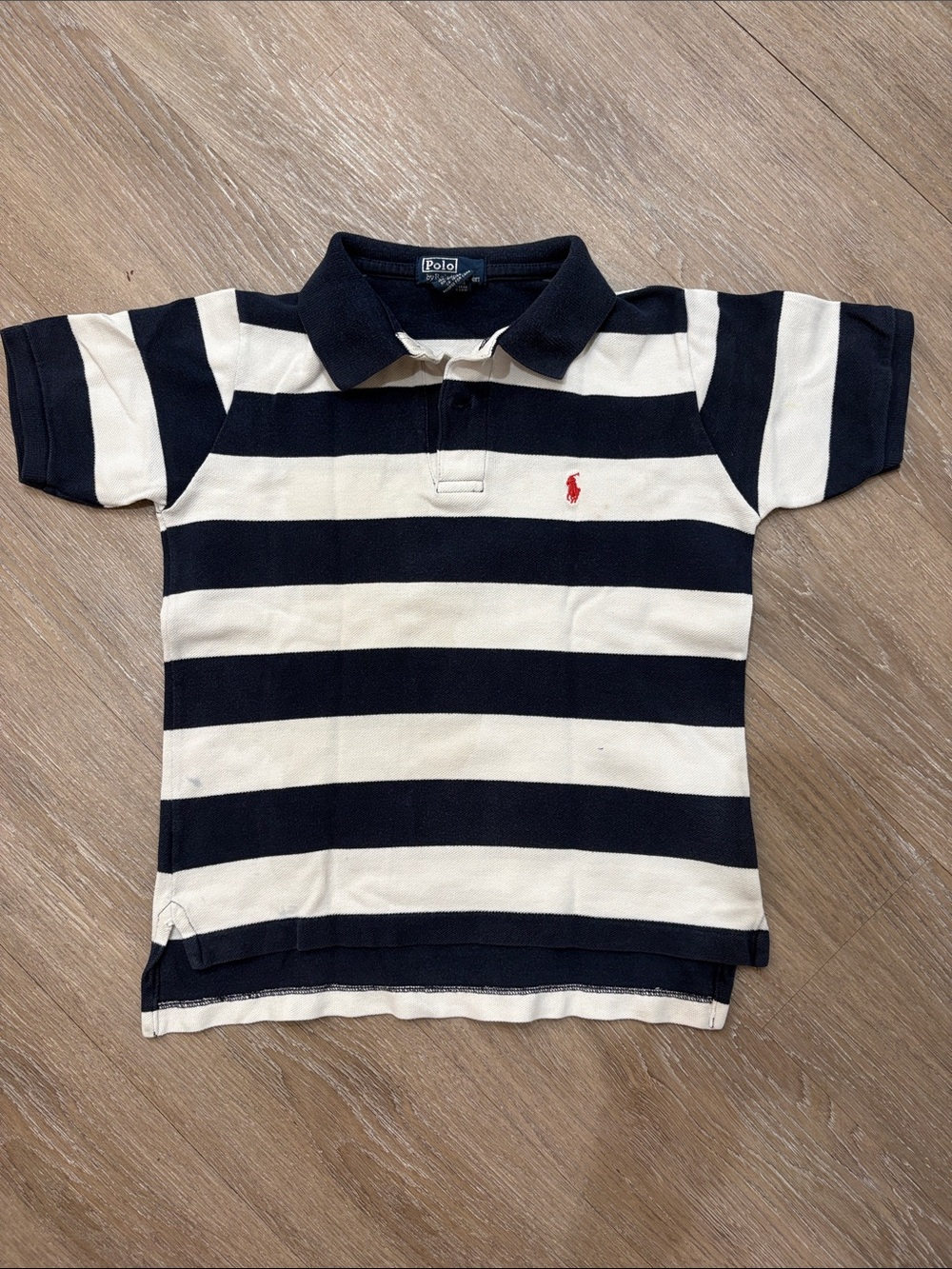 Polo by Ralph Lauren Navy & Cream Striped Polo Shirt Kids 5